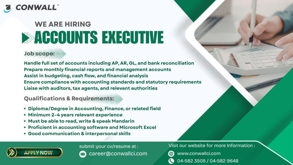 Conwall hiring Accounts Executive
